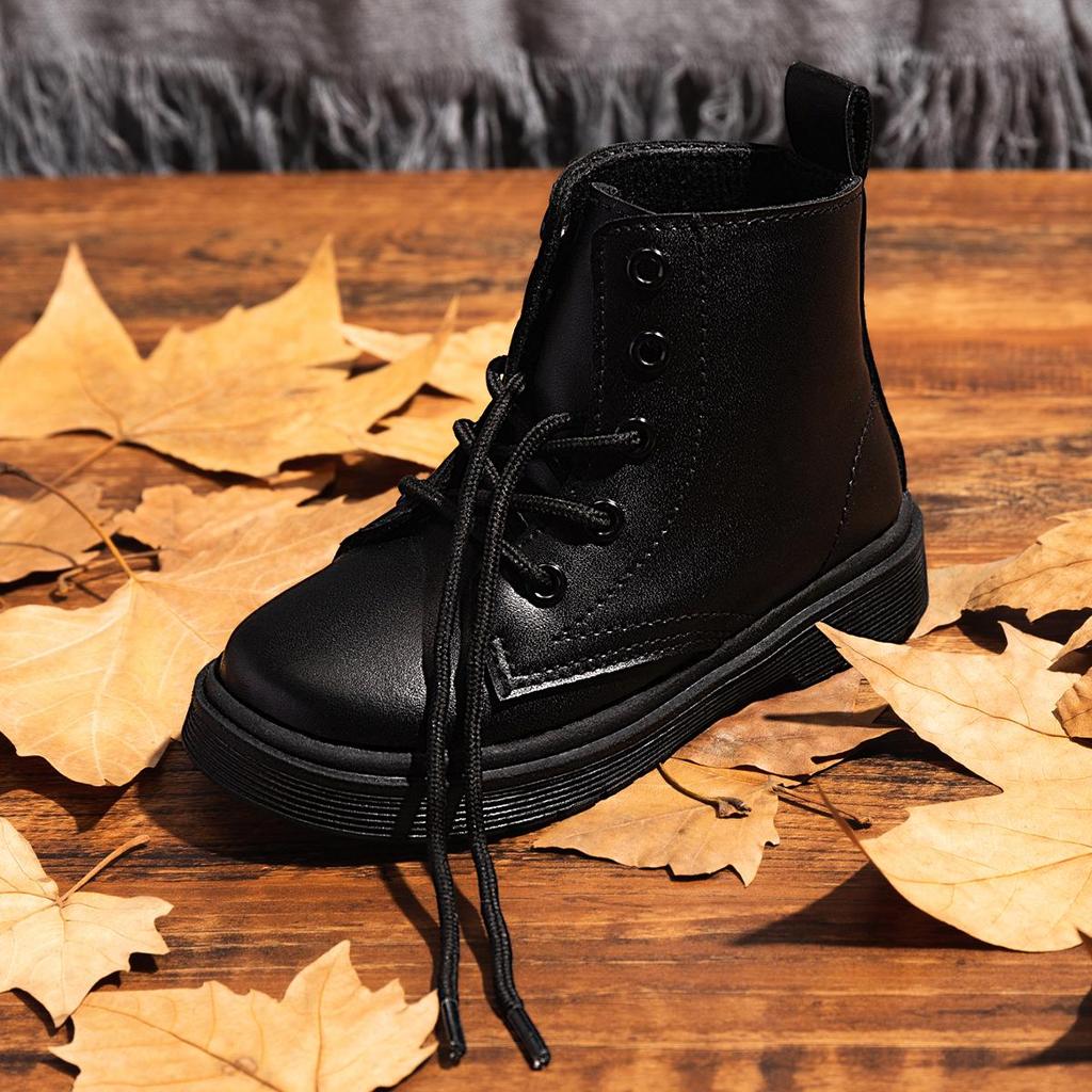 New Children's British-Style Doc Martens Toddler Leather Ankle Boots for Girls
