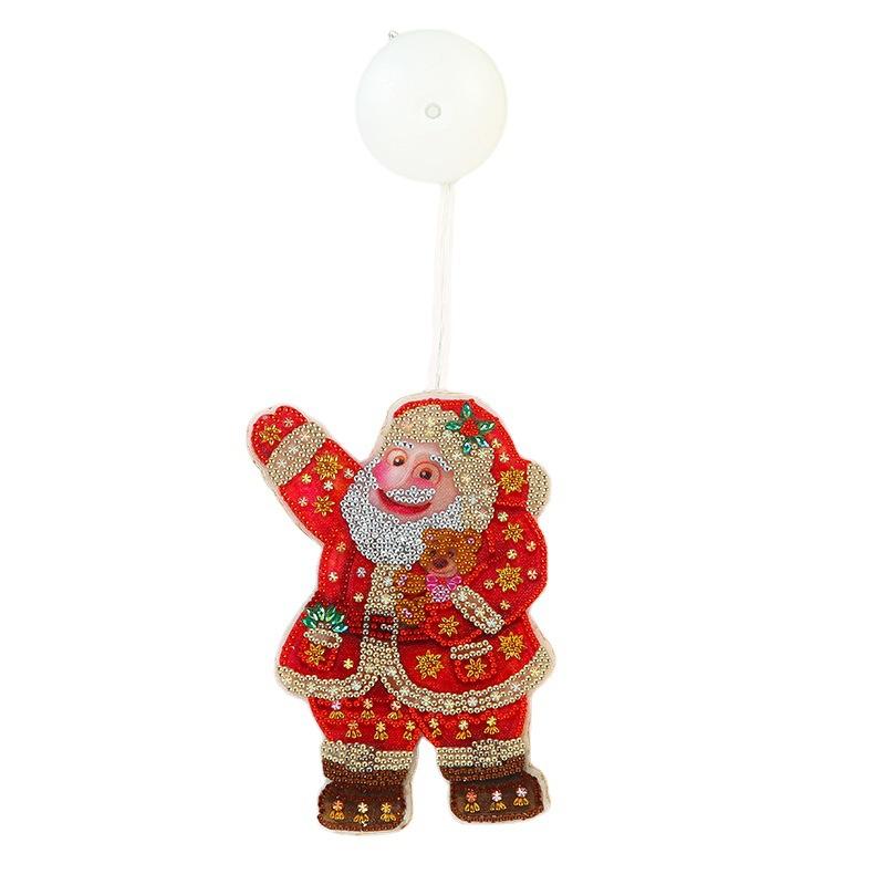 Led Suction Cup Light Diamond Painting, Christmas Tree Elderly Holiday Window Decoration Hanging Painting, Point Diamond Shape Hanging Light