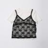 Eiaenlei Ar_Lace Short Sleeve Set Top_White