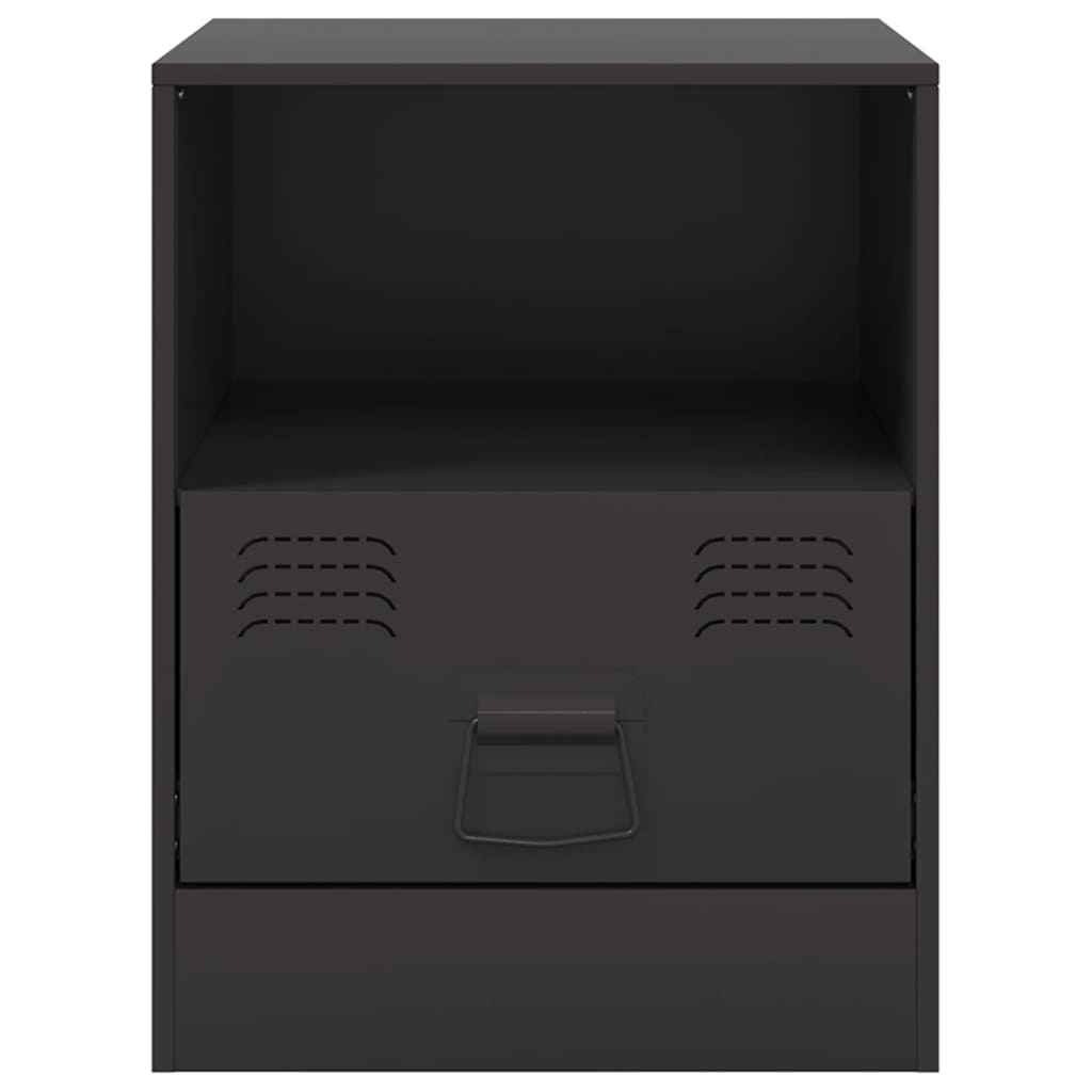 Nightstand Black 34.5 X 39 X 44 Cm Steel