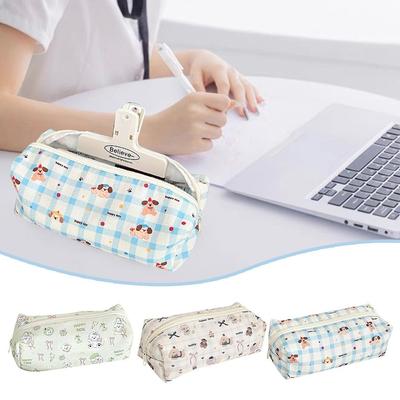 Cute Puppy Pen Bags Large Capacity Student Stationery Organizer Pencil Case  School Supplies