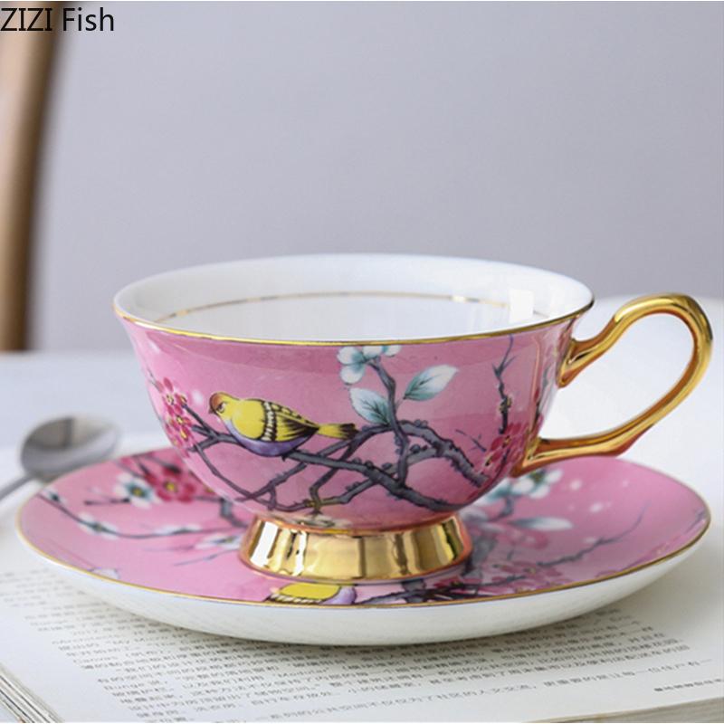 Cartoon Bird Pattern Cup Ceramic Cup&saucer Dining Table Coffee Mug Milk Tea Mugs Afternoon Tea Teacup Fruit Juice Container