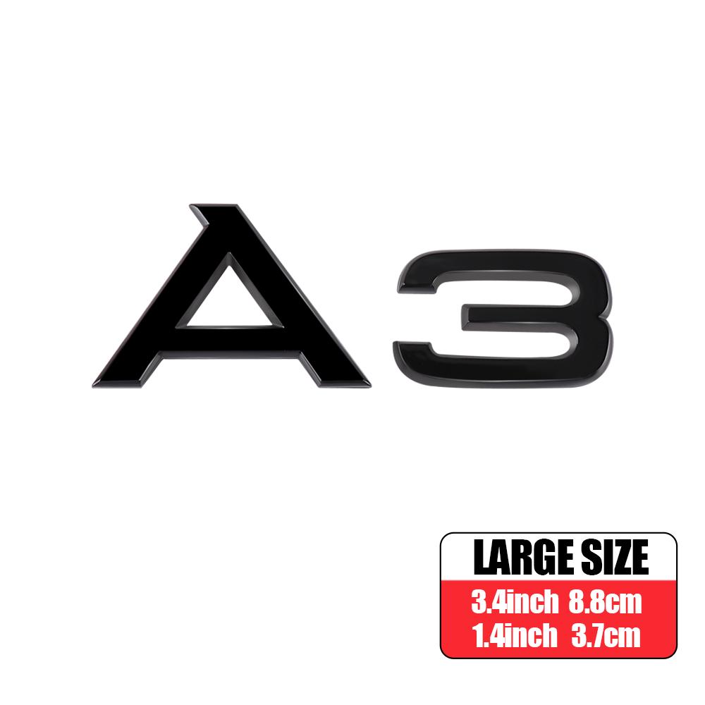 3D ABS Letters Emblem for Audi A3 A4 A5 A6 A7 A8 Q2 Q3 Q5 Q7 A4L A6L A8L Car Rear Trunk Badge Tail Logo Decoration Sticker Decal