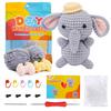 DIY Elephant Crochet Kit with Knitting Yarn Needles Plush Doll Easy