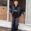 Herren High-Street Dekonstruierte Lederjacke mit Schulterpolstern - Cooles Herbst-Motorraddesign