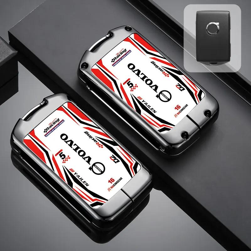 

Car Racing Style Design Key Case Cover Shell Holder Keychain For Volvo XC60 XC40 XC90 S90 V60 S60 V90 C40 Polestar 1 2 Accessory