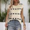 Women's Fall and Winter Solid Color Knit Loose Crew Neck Short-sleeved Sweater