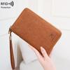 RFID Anti-Magnetic Passport Wallet with Long Zipper and Multifunctional Travel Storage