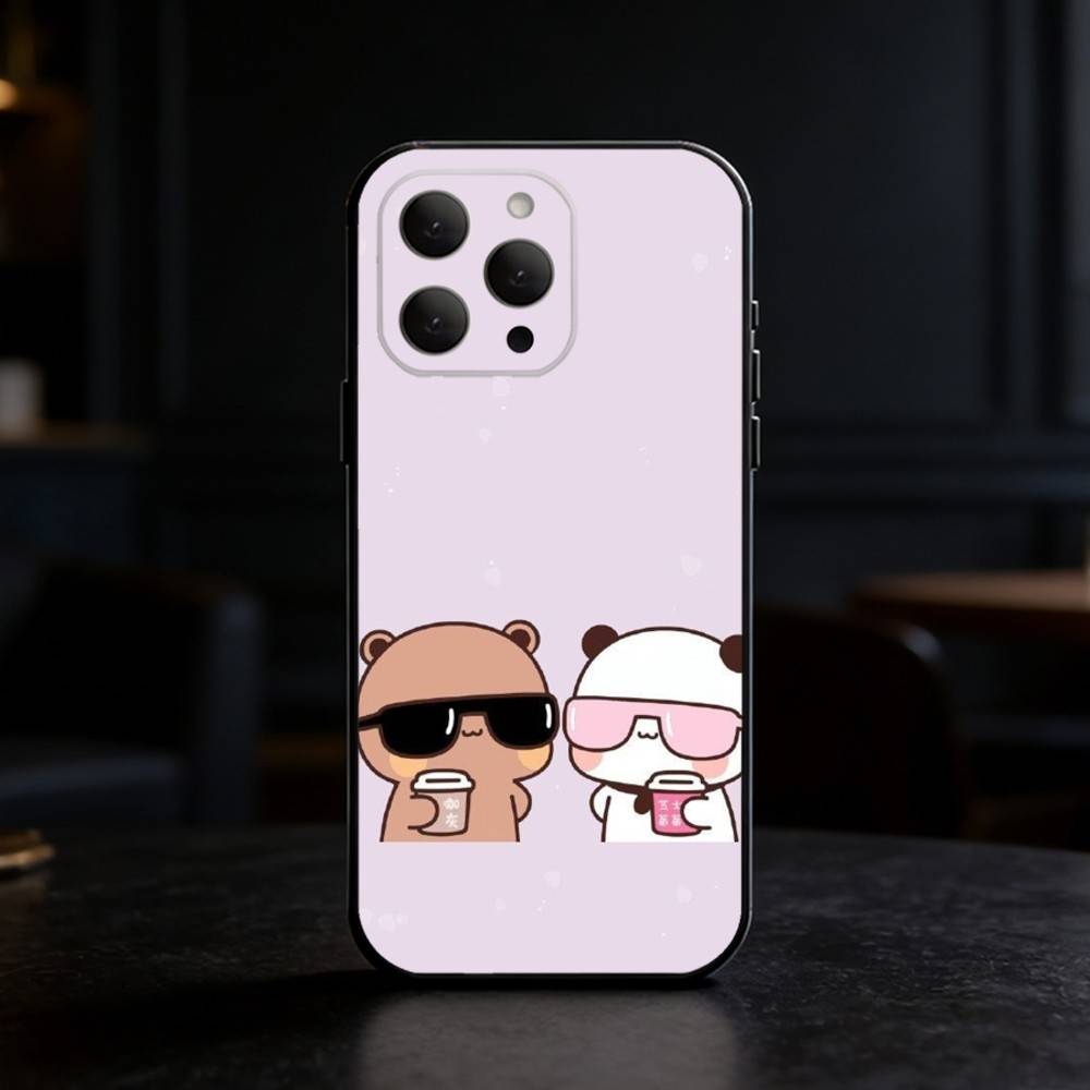 Cute BuBu DuDu Phone Case For iPhone 17,16,15,14,13,12,11 Plus,Pro,Max,Mini Silicone black Soft Cover