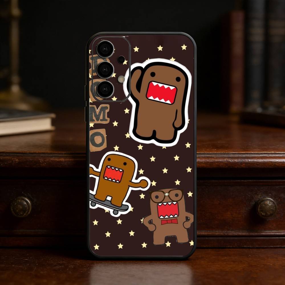 Cute Domo-kun Phone Case Phone Case For Samsung S25,24,23,22,30,21,10,9,Ultra,Plus,Lite Soft Black Case Samsung S205G
