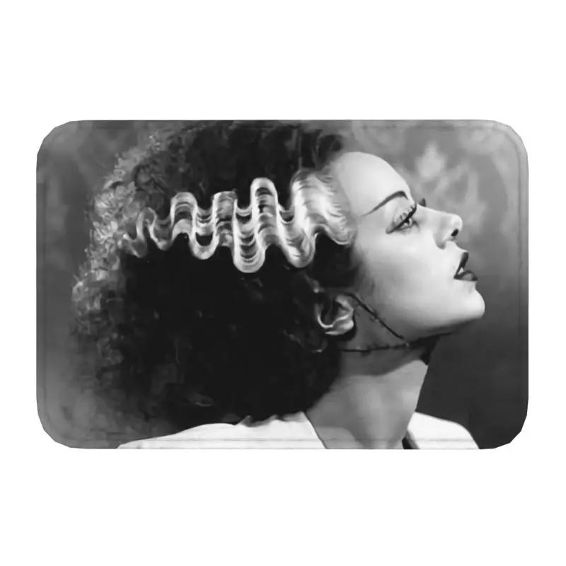 Custom Bride Of Frankenstein Kiss Doormat Anti-Slip Entrance Floor Door Mats Science Fiction Horror Film Room Rug Carpet Footpad