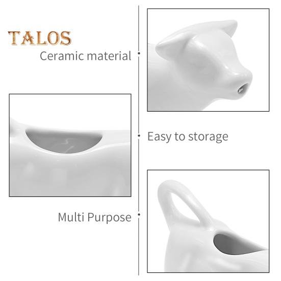 Ceramic Creamer Pitcher Cow Shape Milk Jug for Coffee Tea Hot Chocolate Cute Animal Design Easy To Clean Kitchen Dining Table Accessory
