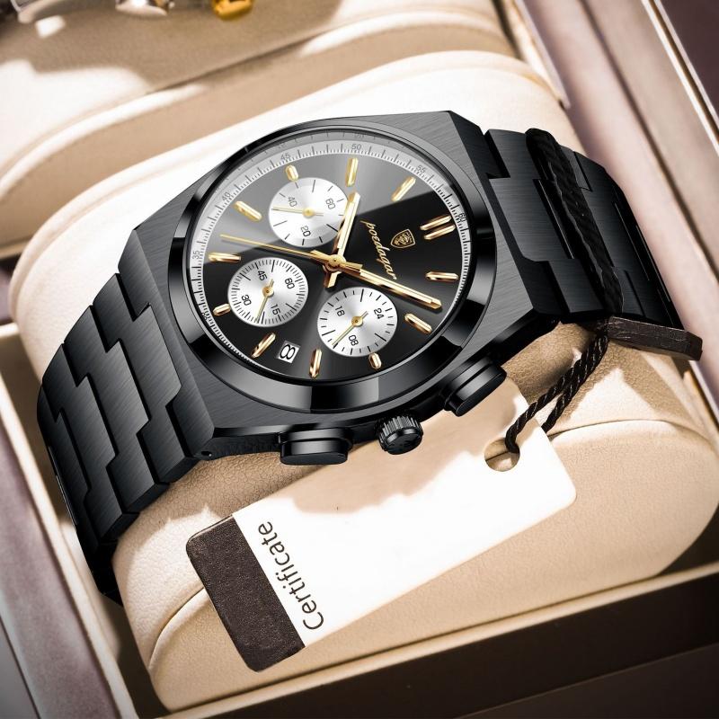 This Is A Newly Designed Fashion Sports Watch Multifunctional Hands with Waterproof Luminous Triple Display Dial Luxury Men's Watch