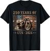 250 Years of Freedom 1776 US Flag Motorcycle Patriotic Biker T-Shirt