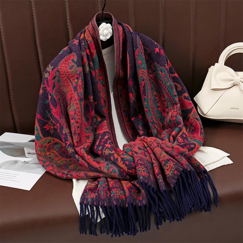 Luxury Thick Cashmere Scarf Women Print  Wraps Pashmina Travel Poncho Warm Blanket Winter Bufanda Shawl Female Stoles