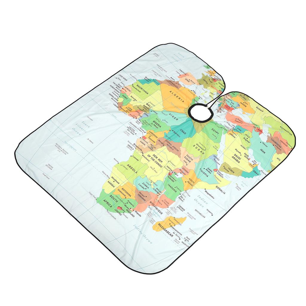 Waterproof Salon Large Hair Cutting Cape Adjustable Professional Map Print Stylist Hairdresser Apron for Adults
