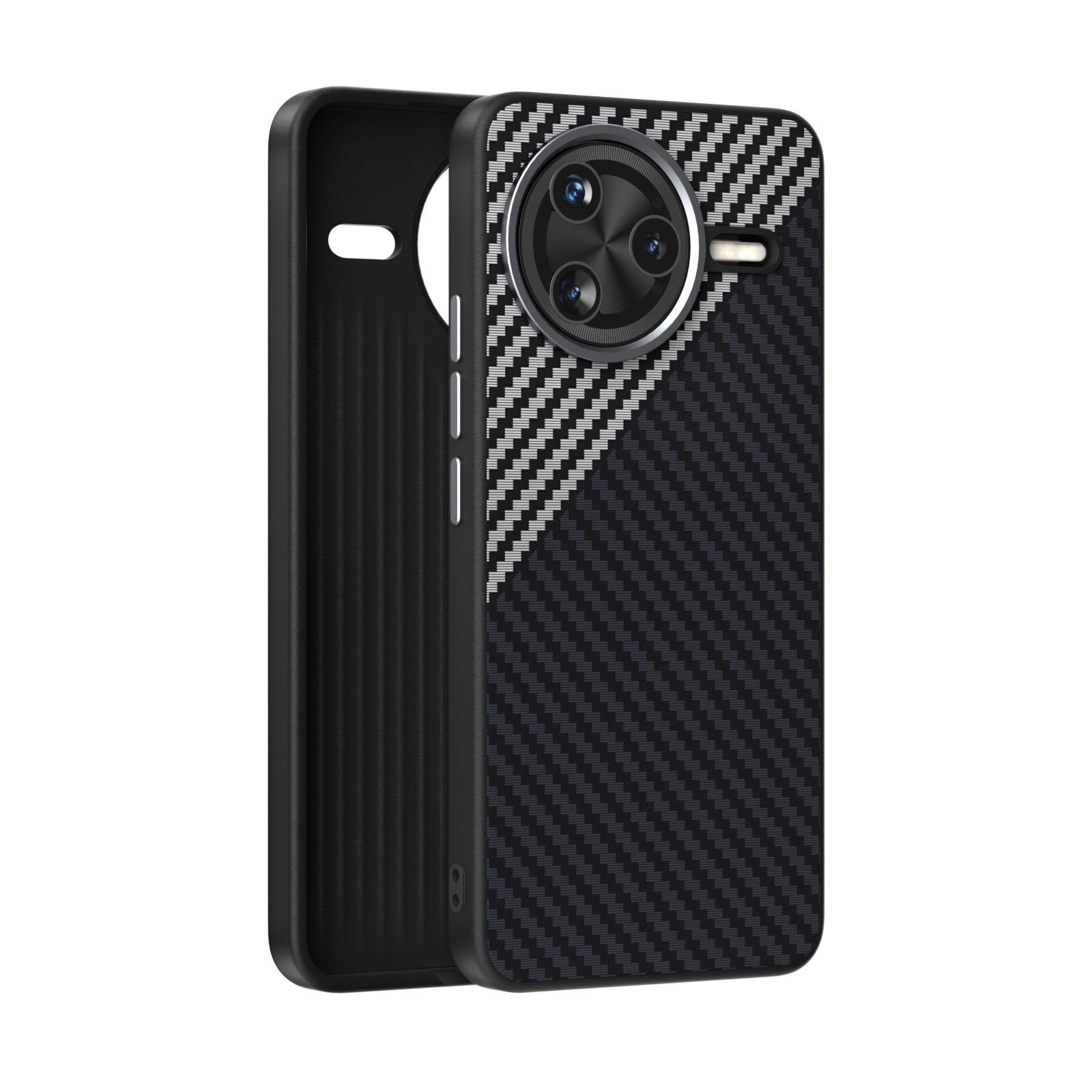 

For Redmi K80 Case Slim Shockproof Magnetic Suction Carbon Fiber Case Metal Lens Anti-Fingerprint Grip Fundas Etui Conque For Redmi K80&Pc + tpu срібний