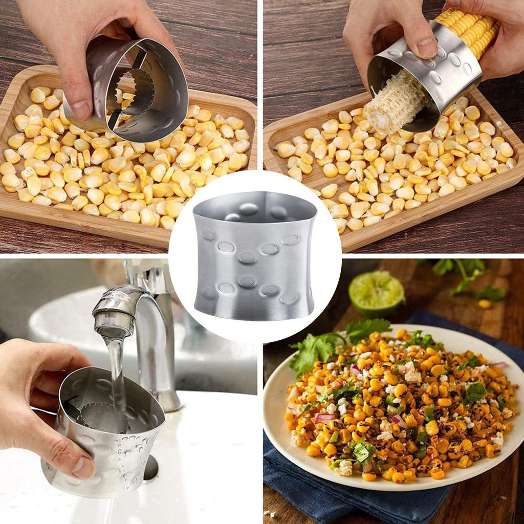 Corn Cob Stripper Stainless steel corn thresher Stainless Steel Corn Cutter Peeler Tool Non Slip Stripper Sheller kitchen gadget