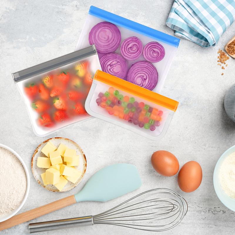 Reusable Food Storage Bags Extra Thick Leak-proof Ziplock Bags For Home Marinate Meats Cereal