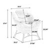 Lazy Chair with Ottoman, Accent Chair with Armrests and Side Pocket, Reading Chair with Footrest for Small Room, Corner Chair-Navy Blue