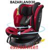BAZARLAND30. Fotelik samochodowy 360° obrotowy ISOFIX 40-150 cm, od urodzenia do 12 lat (0-36 kg), ECE R129
