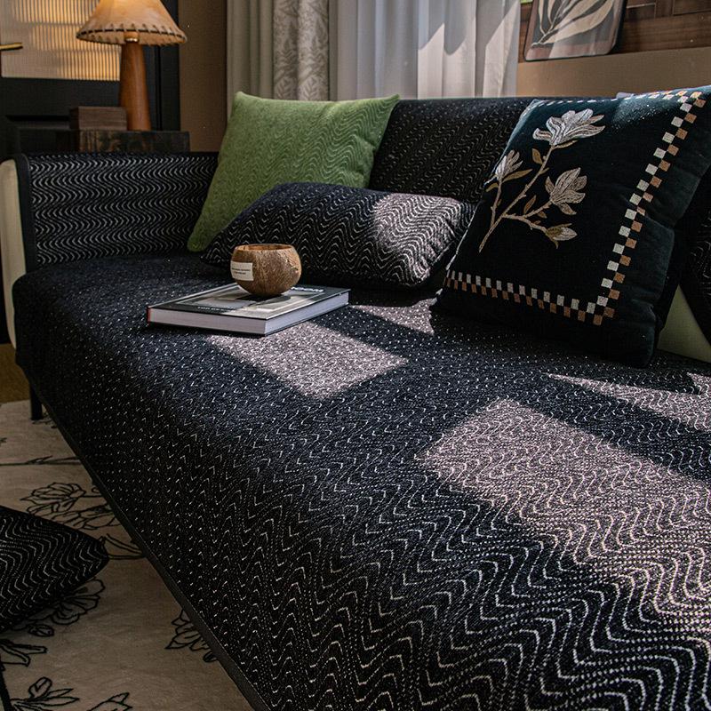 French Retro Sofa Cushion Universal In All Seasons  New Non-Slip Seat Cushion Advanced Sense Straight Row Sofa Seat Cushion Cover Cloth