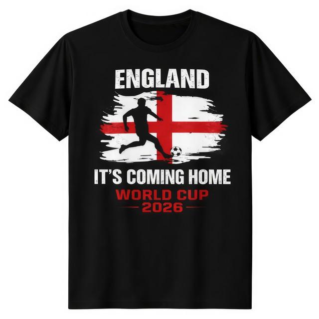 England 2026 Its Coming Home Football Fan T Shirt Soccer Graphic Tee M