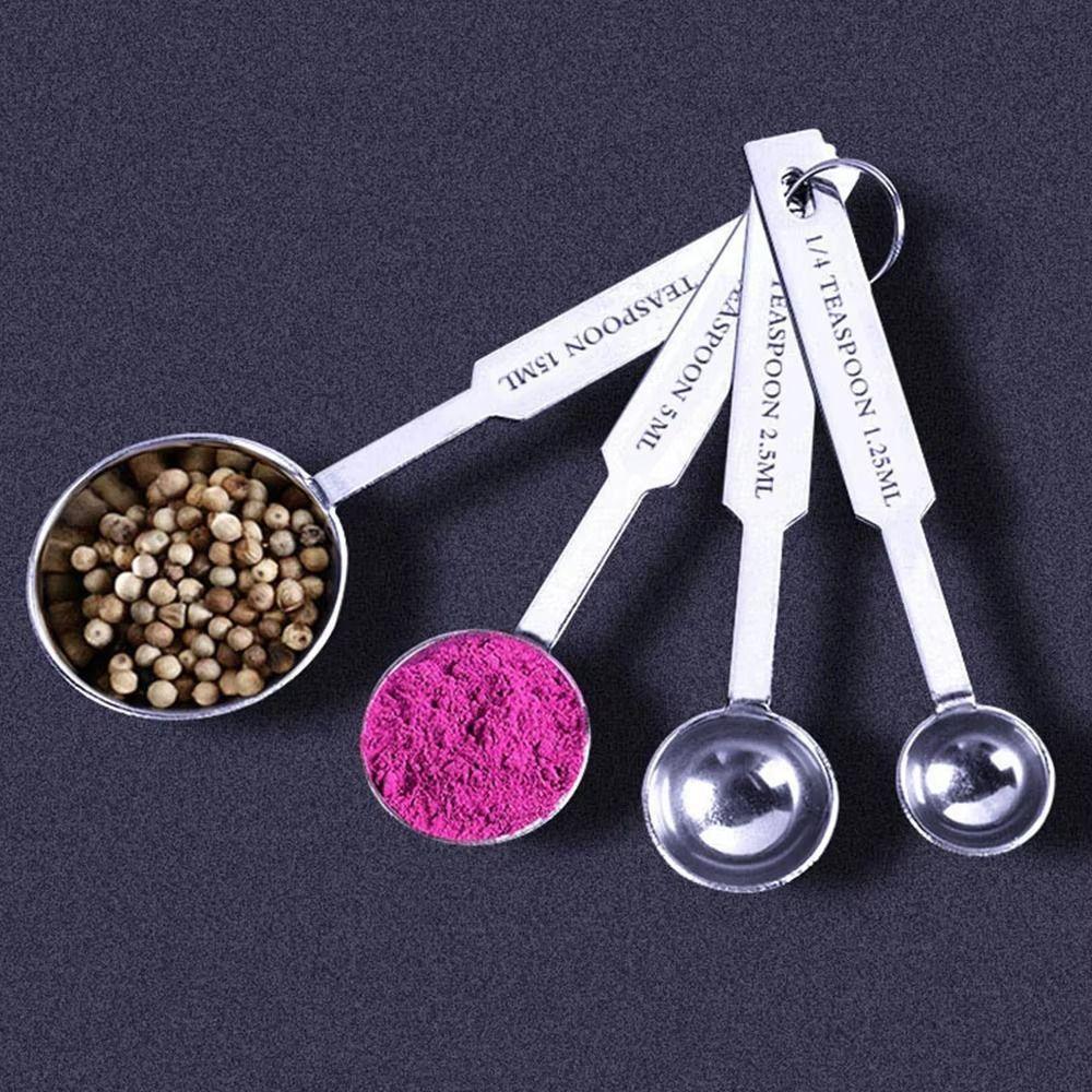 4Pcs Long Handle Measuring Cups Set Stainless Steel Kitchen Measure Tool  Kitchen Gadgets