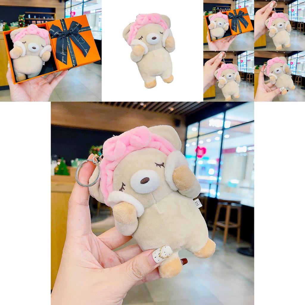 Adorable Plush Bear Keychain Cute Decorative Accessory For Bookbags And Keys
