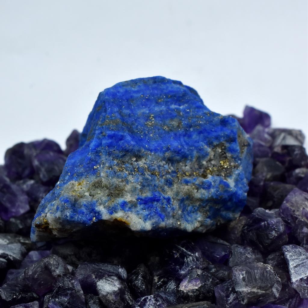 Natural 46 Ct Blue Lapis Lazuli Uncut Raw Rough Loose Gemstone CERTIFIED