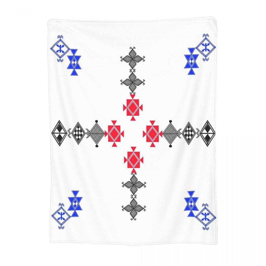 Kabylisch-Amazigh Motiv Geometrie Berberdecke Weiche Warme Flanell Überwurfdecke Bettwäsche für Bett Wohnzimmer Picknick Reise Zuhause Sofa