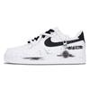 Air Force 1 Black White Splatter Non Slip And Waterproof Low Top Skateboard Shoes Men's Black White CW2288-111(Team1001-)