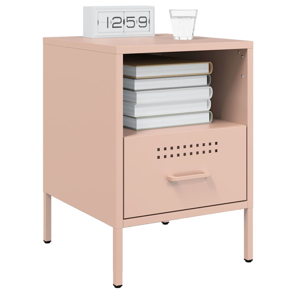 Nightstands 2 pcs Pink 36 x 39 x 50.5 cm Steel