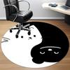 1PC Moon Cat Office Round Area Rug, Mat Suitable For Office, Under Office Chairs Bedroom Living Room Home Decor, Room Deco