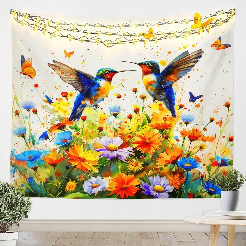 Floral Owl Tapestry For Girls,Kawaii Owl Birds Tapestry For Bedroom Boho Flowers Print Tapestries ,3D Animal Print Tapestry
