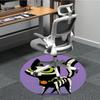 1pc Skelecat Halloween Office Round Area Rug, Under Office Chairs Bedroom Living Room Home Decor, Room Deco
