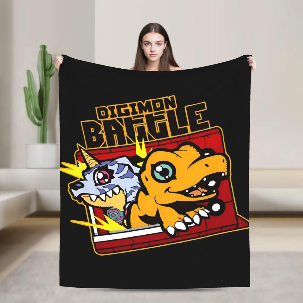 Jyarimon Gigimon Guilmon Growlmon Evolution Knitted Blankets Digimon  Wool Throw Blankets Summer Bedspreads