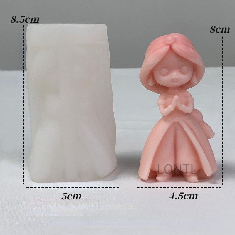 DIY Girl Doll Silicone mold 3D Princess Statue Resin Crafts Plaster mold Cute doll candle soap chocolate ice cube baking tools