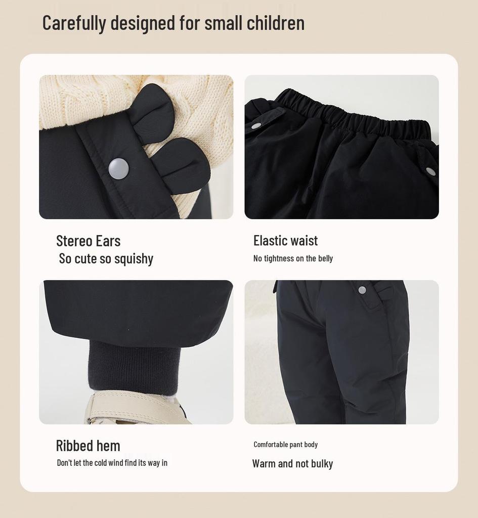 Willbeilu 2025 Kids' Winter Warm Down Pants - Cold-Proof Cuffed