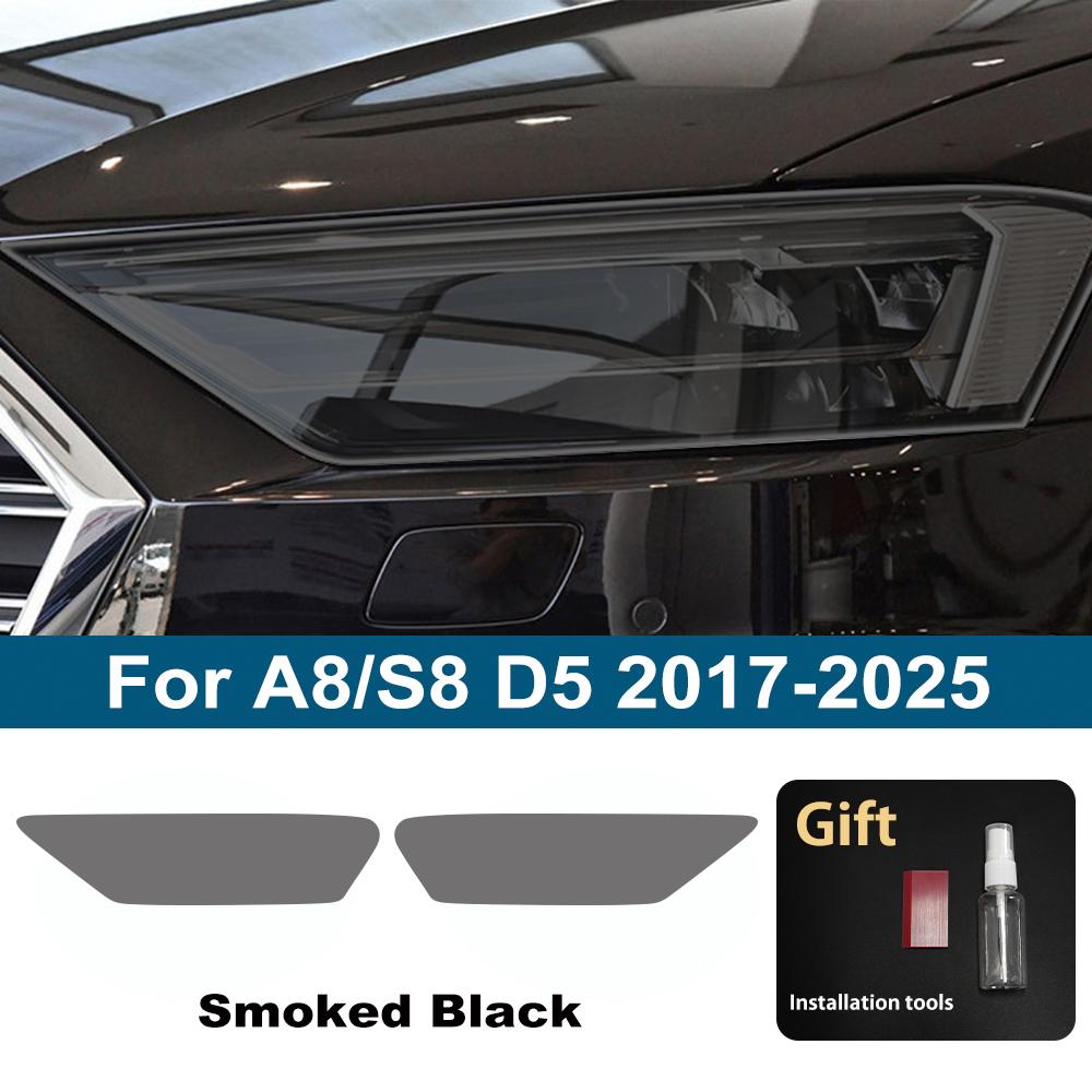 For hot A5/S5 B9 A6/S6 A7/S7 C8 A8/S8 D5 Car Headlight TPU PPF Protective Film Pre Cut Smoke Black Vinyl Wrap Anti-Scratch Film
