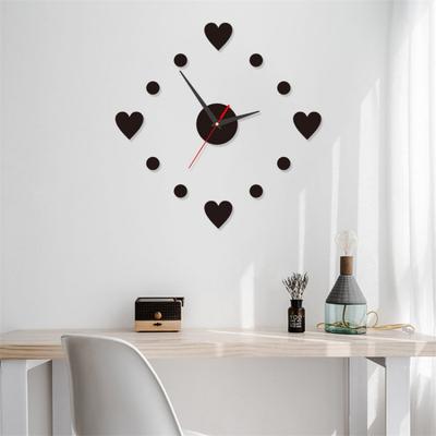 Love Clock Bedroom Diy Wall Clock Free Punch Decorative Wall Sticker Clock Acrylic Wall Clock Three-dimensional Decorative Clock