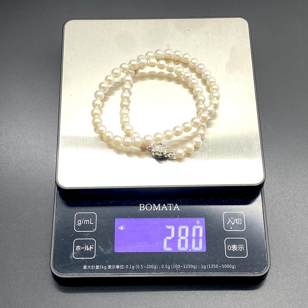 Akoya Pearl Necklace Natural Jewelry White Beige Approx. 43cm 6.5mm–7.0mm 28.0g Silver Clasp w/Box