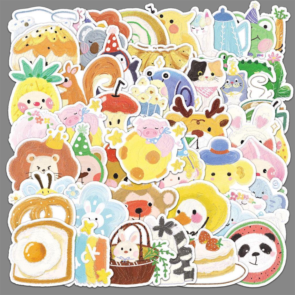 50PCS Cartoon-Style Waterproof Stickers: Cute Graffiti for Journals