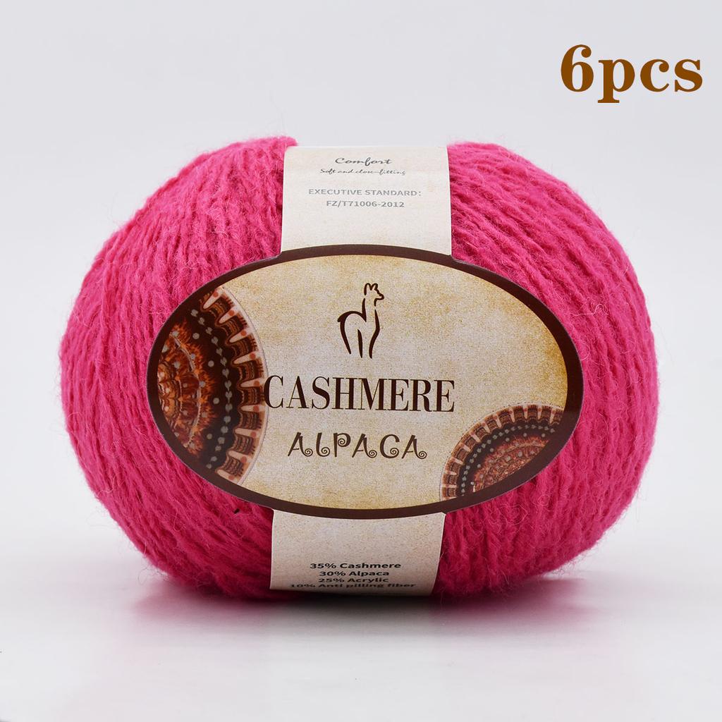 6pcs Luxurious Alpaca Cashmere Yarn Ultra Soft & Warm Handmade DIY Crocheting Yarn Suitable for Beginners Scarves300g/10.58oz