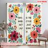 2pcs 2D Flat Printing Window Curtains Floral You Make The World Polyester Without Electricity All Season Party & Holiday Decor