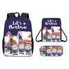 Christmas Backpack Cartoon Shoulder Bag Pencil Case Three Piece Set