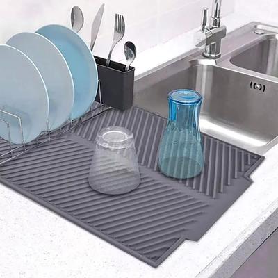 Silicone Draining Board Mat Drying Pad Dish Draining Mat Water Filter Pad  Kitchen Accessory