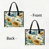 Sunflower Bee Print Tote Bag Stylish Daily Shoulder Handbag for Shopping Travel Casual Use