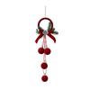 Christmas Red Bell Ornament Plastic Velvet Flocked Bell Ball Tree Ornament for Holiday Window Shop Home Decoration