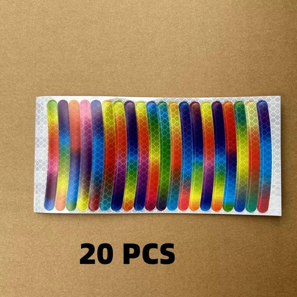 20Pcs Seven-Color Laser Wheel Hub Reflective Sticker Anti-Collision Luminous Sticker  Car